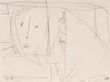 Werner Berg, Two women, 1968, pencil on paper; framed