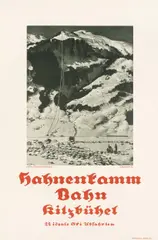 Alfons Walde, Hahnenkamm Bahn Kitzbühel, c. 1932, Poster (offset print); unframed