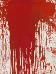 Hermann Nitsch, Untitled, 1986, emulsion paint on jute; unframed