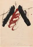 Antoni Tàpies, Image X, 1969, mixed media on paper; framed