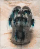 Arnulf Rainer, Totenmaske, 1978, mixed media on photograph; framed