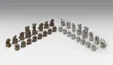 Alfred Hrdlicka, Chess pieces, 32 pieces (king, queen, rook, knight, bishop, pawn), 1982, bronze after plaster, this after plasticine, re-carved