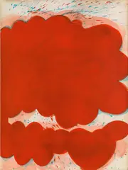 Markus Prachensky, Los Angeles, 1968, mixed media on cardboard; framed