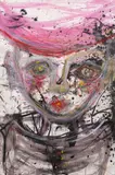 Ina Fasching, Untitled, mixed media on laid paper; framed