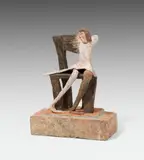 Kurt Hüpfner, Sitzendes Mädchen, 1986, brick, terracotta, engobe