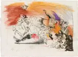 Alfred Hrdlicka, Waterloo - the battle begins (from the cycle "The great French Revolution"), 1987, mixed media on paper; framed