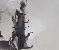Standing nude by Gernot Schauer, 2010/22, Darkroom work with acid and neutraliser and transparent lacquer, photograph on coated aluminium plate; framed, offered Nov 2023