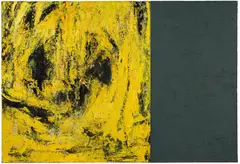 Hubert Scheibl, Yellow P.I. (Dyptichon), 1989, oil on canvas; unframed