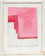 Franz West, Städtisches Bad bei Wien, 1982, mixed media on paper; in original frame
