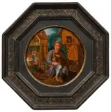 Pieter Brueghel the Elder, Philanderer ("Hennentaster"), oil on panel; framed