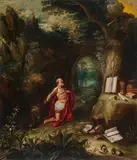 Jan Brueghel the Younger, Grotto landscape with Saint Jerome