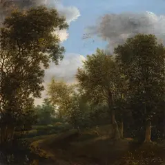 Jan Lagoor, Forest landscape, oil on panel; framed