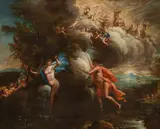 South German Master, Alpheus and Arethusa, oil on canvas; framed