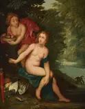 Diana and her nymph after the hunt by Jan Brueghel the Younger, oil on copper; parqueted; framed, offered Nov 2023