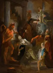 Franz Anton Maulbertsch, Martyrdom of a saint, oil on paper on canvas; framed