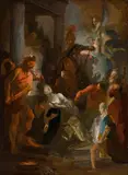 Franz Anton Maulbertsch, Martyrdom of a saint, oil on paper on canvas; framed