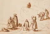 Jan Brueghel the Elder, Figure sketch, pen and brown ink, wash, on paper; unframed
