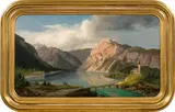 Markus Pernhart, Lake Wochein in Slovenia, oil on canvas; framed