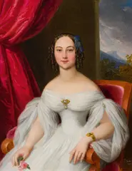 Johann Ender, Lady in a white dress (probably duchess Zay-Ugrocz), 1837, oil on panel; framed