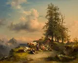 Friedrich Gauermann, Alpine life - The Bockmoar Alp near Admont