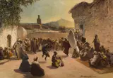 Ferenz Blaskovits, Oriental street scene, oil on canvas; framed