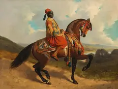 Georg Sturm, Nubian rider, 1873, oil on canvas; framed