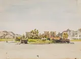 Leopold Carl Müller, View of the island Philae, Egypt, c. 1880/81, watercolour on paper; framed