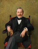 Isidor Kaufmann, Portrait of a seated gentleman, oil on panel; framed