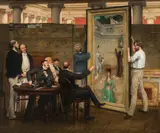 Louis Delbeke, The art connoisseurs, oil on panel; framed