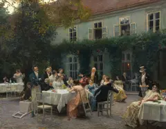 Hans Temple, Alt Wiener Hochzeit, c. 1899, oil on canvas; framed