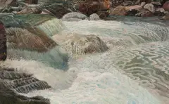 Karl Mediz, Der breite Wasserfall (Gschlöß), 1900, oil on canvas; framed