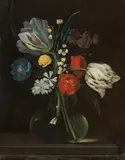 Justus Juncker, Flowers in a glass vase, 1764, oil on panel; framed