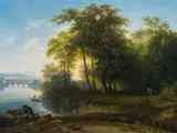 Martin von Molitor, Landscape with shepherd and grazing animals, 1806, oil on canvas; framed