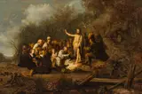 Jacob Willemsz de Wet, Sermon of Saint John, oil on panel; parqueted; framed