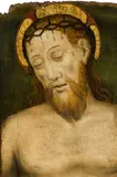 North Italian Master, Man of Sorrows, c. 1500, oil on panel; framed