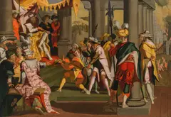 Joachim Wtewael, Allegory of justice, oil on panel; parqueted; framed