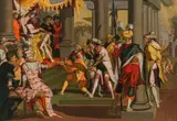 Joachim Wtewael, Allegory of justice, oil on panel; parqueted; framed