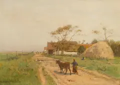Eugen Jettel, Street near Cayeux, 1892, oil on canvas; framed