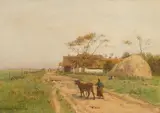 Eugen Jettel, Street near Cayeux, 1892, oil on canvas; framed