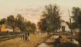 Theodor von Hörmann, On the way to the village (motif at Miskolez)