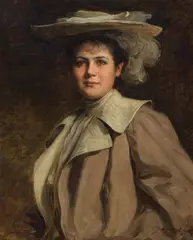 Paul Joanovits, Portrait Olga Witthaus, née Hofbauer, 1903, oil on canvas; framed