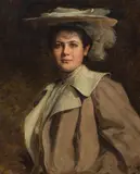 Paul Joanovits, Portrait Olga Witthaus, née Hofbauer, 1903, oil on canvas; framed