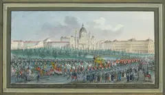 Balthasar Wigand, Einzug I. M. the Königin Maria Anna Carolina. den 27 Febr 1831, watercolour on paper; framed