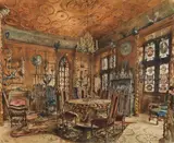 Rudolf von Alt, A cabinet in the castle of Zleb