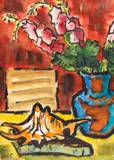 Karl Schmidt-Rottluff, Orangene Muschel, 1962, Watercolor and India ink