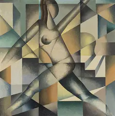 Schreitende by Rudolf Jahns, 1927, Oil on fibreboard, sold Jun 2024