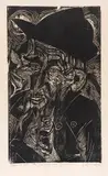 Alter bärtiger Älpler in schwarzem Hut (Kaspar Cadiepolt) by Ernst Ludwig Kirchner, 1919, Woodcut, sold Jun 2024