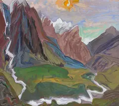 Im Bleniotal by Erich Heckel, 1956, Tempera on canvas, sold Jun 2024