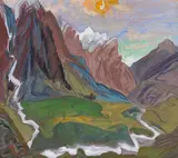 Erich Heckel, Im Bleniotal, 1956, Tempera on canvas