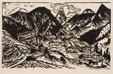 Stafelalp mit Tinzenhorn by Ernst Ludwig Kirchner, 1917, Woodcut, sold Jun 2024